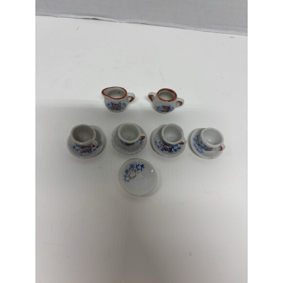 11 Piece Miniature Tea Set Pieces Porcelain - Picture 2 of 5
